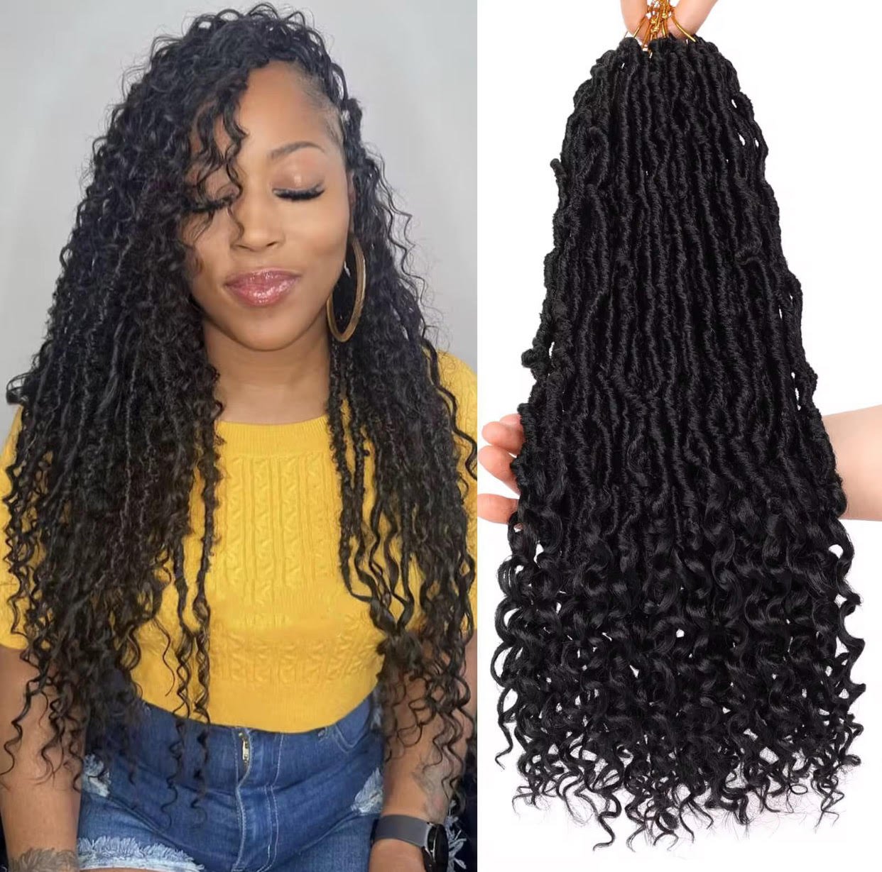 Curly Nu locs Color-1B